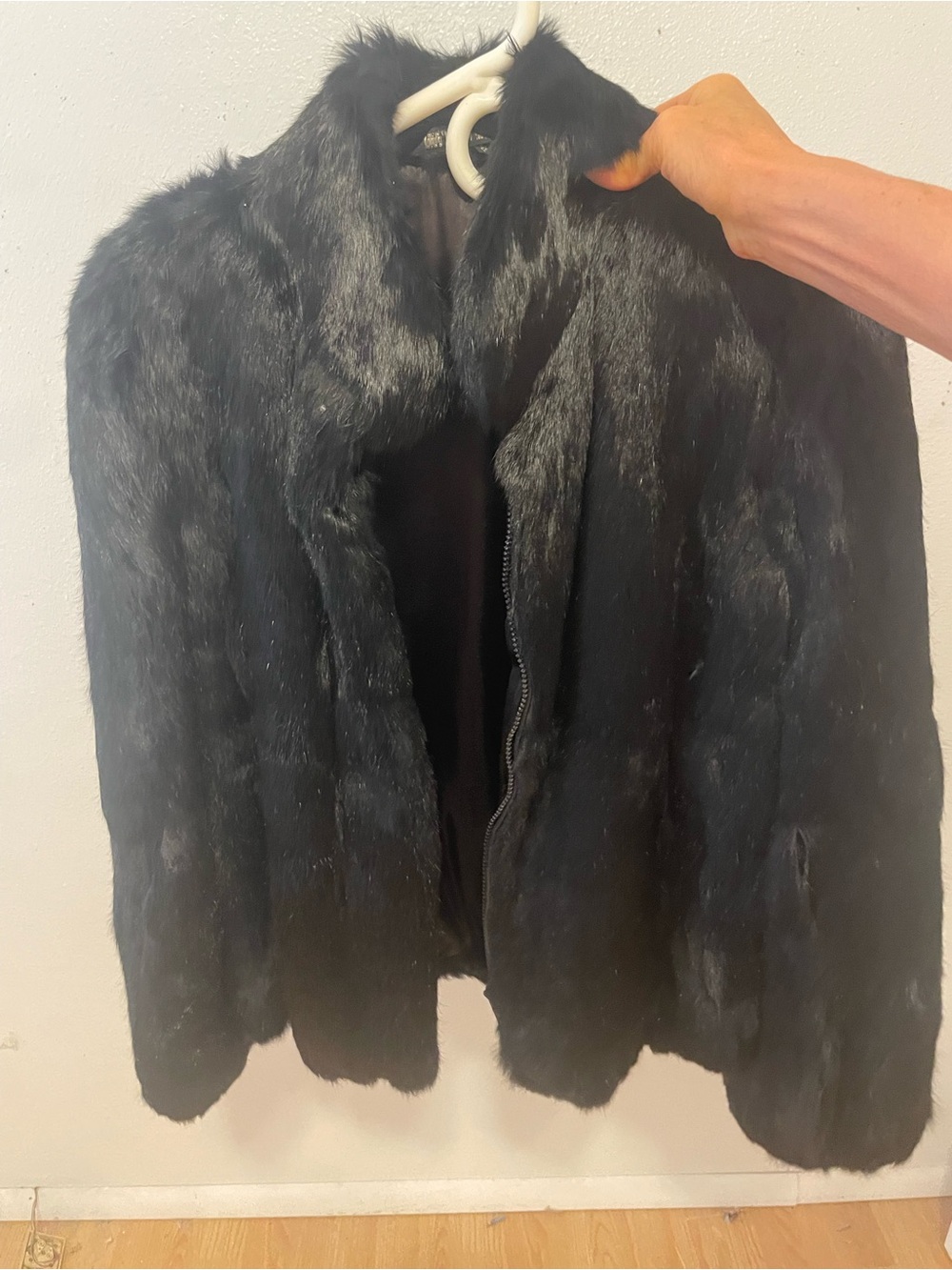 Rabbit Fur Zip-Up Jacket - Women
